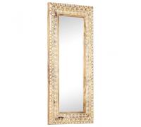 Vidaxl Espejo Tallado A Mano Madera Maciza De Mango 110x50x2,6 Cm