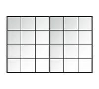 vidaXL Espejos de Pared 2 uds Metal Negro 80x60 cm