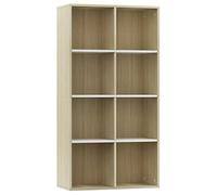 vidaXL Estante/Aparador Contrachapada Blanco y Roble Sonoma 66x30x130cm Hogar Diseño Elegante Moderno Robusta Duradera Amplio Espacio Almacenamiento