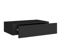 vidaXL Estante con Cajón de Pared Repisa Flotante Balda Estantería Armario Salón Exhibición Colgante Decoración Negro MDF 40x23,5x10 cm