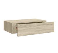 vidaXL Estante con Cajón de Pared Repisa Flotante Balda Estantería Armario Salón Exhibición Colgante Decoración Color Roble MDF 40x23,5x10 cm