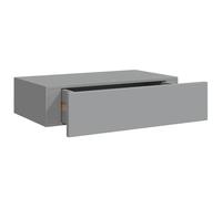 vidaXL Estante con Cajón de Pared Repisa Flotante Balda Estantería Armario Salón Exhibición Colgante Decoración Gris MDF 40x23,5x10 cm