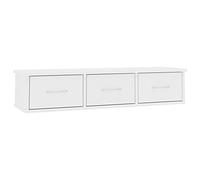 vidaXL Estante con Cajones de Pared Contrachapada Casa Hogar Decoración Diseño Bricolaje Mobiliario Mueble Estantería Repisa Balda 88x26x18,5cm Blanco