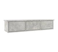 vidaXL Estante con Cajones Pared Contrachapada Hogar Decoración Diseño Bricolaje Mobiliario Mueble Estantería Repisa Balda 88x26x18,5 cm Gris Hormigón