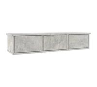 vidaXL Estante con Cajones Pared Contrachapada Hogar Decoración Diseño Bricolaje Mobiliario Mueble Estantería Repisa Balda 88x26x18,5 cm Gris Hormigón