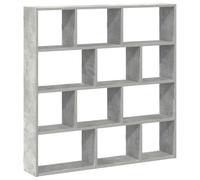 vidaXL Estante Cubo de Pared 12 Compartimentos Madera Gris hormigón