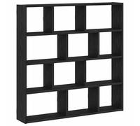 vidaXL Estante Cubo de Pared 12 Compartimentos Madera ingeniería Negro