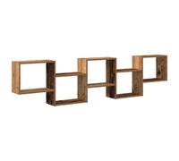 vidaXL Estante Cubo de Pared 5 Compartimentos Madera Envejecida