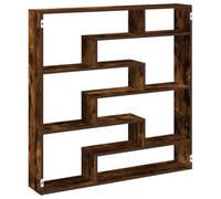 vidaXL Estante Cubo de Pared 7 Compartimentos Madera Roble Ahumado