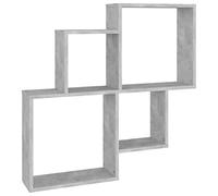 vidaXL Estante de Cubo de Pared Estantería Colgante CD Libros Coleccionables Fotos Decoración Librerías Contrachapada Gris Hormigón 80x15x78,5cm
