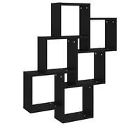 vidaXL Estante Cubo de Pared Madera contrachapada Negro 78x15x93 cm