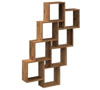 vidaXL Estantería de pared Estante cubo madera de ingeniería envejecida 90x15x119,5 cm