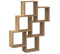 vidaXL Estantería de pared Estante cubo Madera ingeniería Roble Artisan 78x15x93 cm