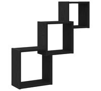 vidaXL Estante Cubos Pared Madera ingeniería Roble Negro 68x15x68 cm