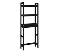 Vidaxl estante de baño madera maciza de pino negro 63x26x171 cm