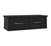 vidaXL Estante de Cajones para Pared Contrachapada Casa Hogar Decoración Diseño Bricolaje Mobiliario Mueble Estantería Repisa Balda 60x26x18,5cm Negro