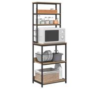 vidaXL Estante de Cocina Roble Artesanal 60 x 40 x 168 cm, Amplio Espacio, estantes Elegantes, estantería Rectangular, Muebles duraderos, organizadores urbanos, Almacenamiento práctico