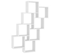 Estante De Cubo Pared Madera Contrachapada Blanco 90x15x119 Cm Vidaxl