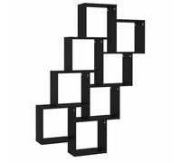 vidaXL Estante de Cubo de Pared Repisa Flotante Balda Salón Sala de Estar Estudio Exhibición Colgante Decoración Contrachapada Negro 90x15x119 cm