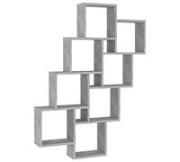 vidaXL Estante de Cubo de Pared Repisa Flotante Balda Salón Sala Estar Estudio Exhibición Colgante Decoración Contrachapada Gris Hormigón 90x15x119cm