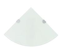 vidaXL Estante de Esquina con Soporte Cromados Dimensiones 25x25 cm Color Blanco