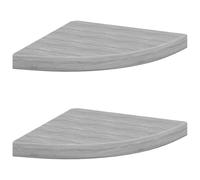 Estante de esquina de pared 2 uds MDF gris hormigón 35x35x3,8cm