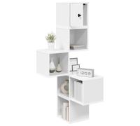 vidaXL Estante de Esquina de Pared Blanco 48 x 48 x 120 cm, Estante de Pared Funcional, práctico para Dormitorio, Oficina Moderna y Cocina, soluciones Decorativas
