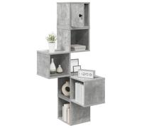 vidaXL Estante de Esquina de Pared Gris Hormigón 48 x 48 x 120 cm, Estante de Pared Funcional, práctico para Dormitorio, Oficina Moderna y Cocina, soluciones Decorativas