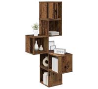vidaXL Estante de Esquina de Pared Madera Envejecida 48 x 48 x 120 cm
