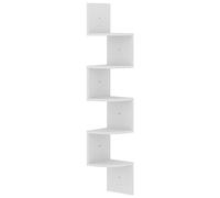 Estante De Esquina Pared Madera Ingeniería Blanco 19x19x123 Cm Vidaxl