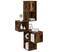 vidaXL Estante de Esquina de Pared Roble Ahumado 48 x 48 x 120 cm, Estante de Pared Funcional, práctico para Dormitorio, Oficina Moderna y Cocina, soluciones Decorativas