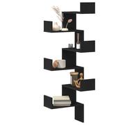 vidaXL Estante de Esquina de Pared Roble Negro 45 x 45 x 147 cm, Estante Rectangular Moderno, Organizador de Espacio, decoración Minimalista, estantería Funcional en casa