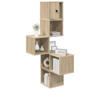 vidaXL Estante de Esquina de Pared Roble Sonoma 48 x 48 x 120 cm, Estante de Pared Funcional, práctico para Dormitorio, Oficina Moderna y Cocina, soluciones Decorativas