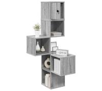 vidaXL Estante de Esquina de Pared Sonoma Gris 48 x 48 x 120 cm, Estante de Pared Funcional, práctico para Dormitorio, Oficina Moderna y Cocina, soluciones Decorativas
