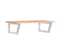 Vidaxl estante de lavabo de pared de acero y madera maciza de roble