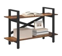 vidaXL Estante de Libros 2 Niveles 100 x 33,5 x 64 cm Roble Ahumado