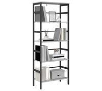 vidaXL Estante de Libros Gris Sonoma 60 x 29,5 x 149 cm, Estantería de Oficina en casa, Unidad de Acero Rectangular, mobiliario Moderno y Duradero, Organizador de Libros