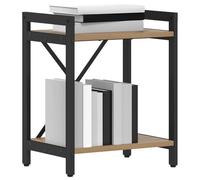 vidaXL Estantería Multinivel 40 x 30 x 48.5 cm en Roble Artesanal y Madera Compuesta Negra. Estructura de Acero Autoportante con Patas Ajustables. Ideal para Almacenamiento Interior. Estilo Industria