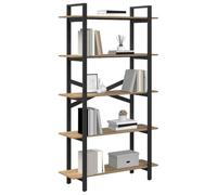 vidaXL Estante de Libros 5 Niveles 100 x 33,5 x 178 cm Roble Artisan