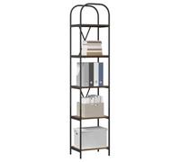 vidaXL Estante de Libros 5 Niveles 40 x 30 x 183 cm Roble Ahumado