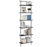 vidaXL Estante de Libros Roble Negro 60 x 24 x 203 cm, Estilo y funcionalidad, estantería Rectangular Moderna, Almacenamiento Amplio, Ideal para Libros