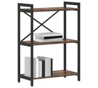 vidaXL Estante de Libros Roble Ahumado 60 x 30 x 85 cm, Estantería Industrial Moderna, Unidad de Almacenamiento Resistente, Organizador en Niveles para Sala y Oficina