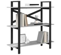 vidaXL Estante de Libros Gris Sonoma 100 x 33,5 x 102 cm, Estantería Industrial estilosa, Unidad de Almacenamiento Independiente, amplias estanterías para Oficina en casa