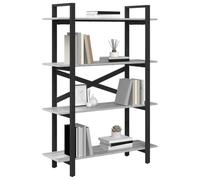vidaXL Estante de Libros Gris Sonoma 100 x 33,5 x 140 cm, Estantería Industrial estilosa, Unidad de Almacenamiento Independiente, amplias estanterías para Oficina en casa