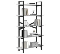 vidaXL Estante de Libros Gris Sonoma 100 x 33,5 x 178 cm, Estantería Industrial estilosa, Unidad de Almacenamiento Independiente, amplias estanterías para Oficina en casa