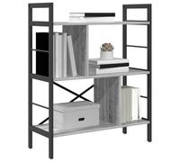 vidaXL Estante de Libros Gris Sonoma 75 x 30 x 91 cm, Estantería Industrial para Oficina en Casa, Almacenaje Amplio, Mueble Autónomo, Decoración Moderna