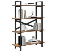 vidaXL Estante de Libros Madera Vieja 100 x 33,5 x 140 cm, Estantería Industrial estilosa, Unidad de Almacenamiento Independiente, amplias estanterías para Oficina en casa