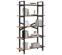 vidaXL Estante de Libros Madera Vieja 100 x 33,5 x 178 cm, Estantería Industrial estilosa, Unidad de Almacenamiento Independiente, amplias estanterías para Oficina en casa
