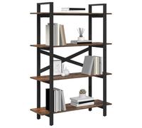 vidaXL Estante de Libros Roble Ahumado 100 x 33,5 x 140 cm, Estantería Industrial estilosa, Unidad de Almacenamiento Independiente, amplias estanterías para Oficina en casa