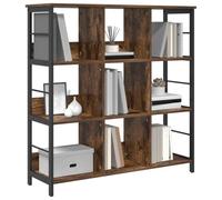 vidaXL Estante de Libros Roble Ahumado 102 x 32 x 104,5 cm, Estantería Industrial Rectangular, con Mucho Espacio, Ideal para tu Oficina en casa, Sala o Estudio